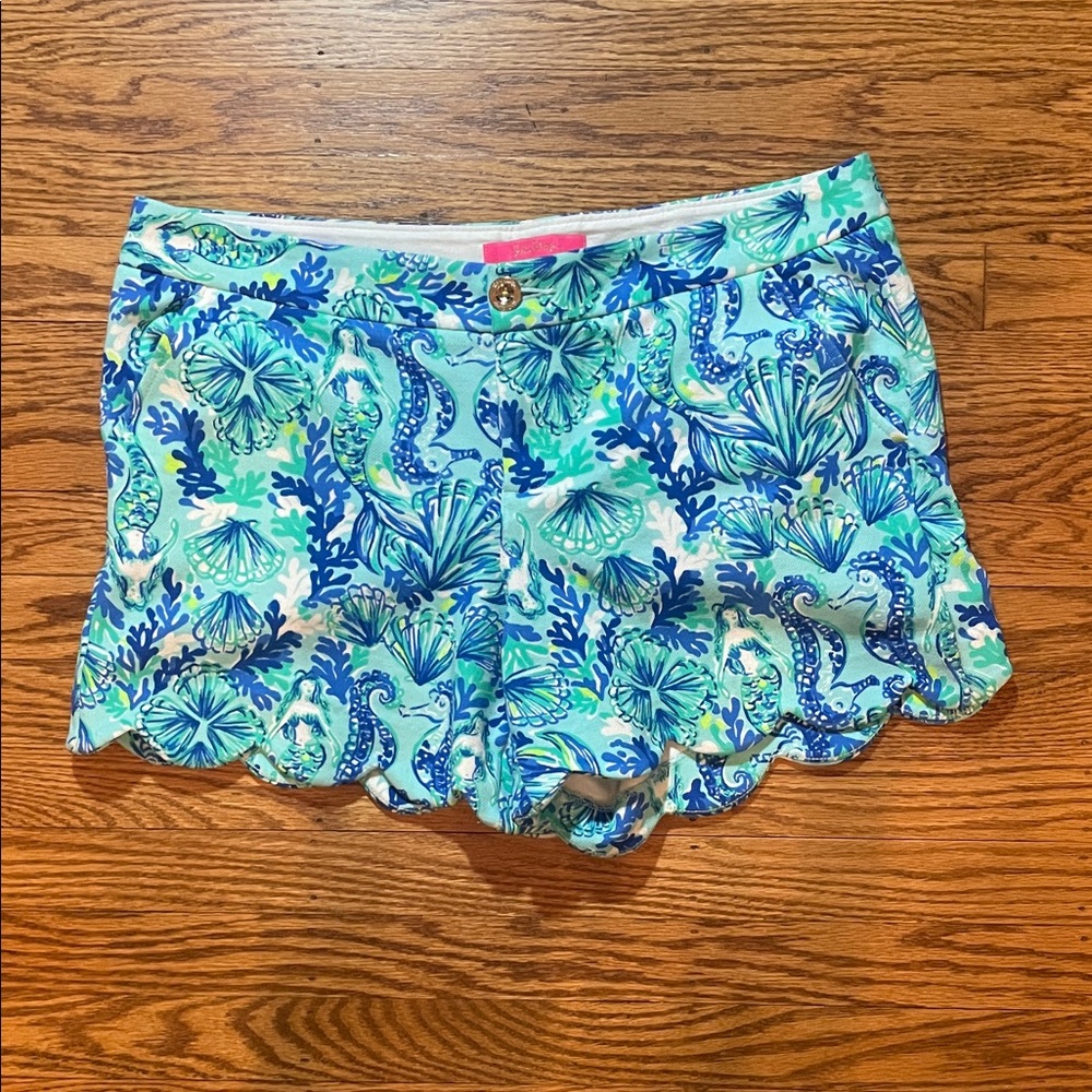 Lilly Pulitzer Blue and Green Patterned Skirt